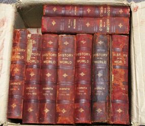 Set of Nine History of the Word Leather bound Books