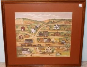 594  Hometown Limited Edition Print By Alice Warriner, 1985; 28 1/2