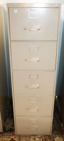 978  Five Drawer Metal Filing Cabinet 17 1/2