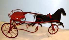 63  19th Century Toy-Velocipede 19th century childs horse and sulky riding toy; 44