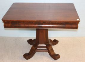 74  Mid 1800's Empire Octagon Shaped Base Center Table Mahogany square top empire center table with octagon shaped base; 39 1/2