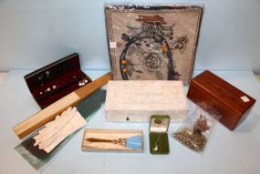 141  Jewelry Boxes, Purse, Gloves, Fan, Vintage Jewelry