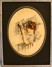 230  Watercolor of Victorian Lady Dated 1912, signed Francis Keith 12 1/2