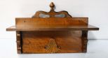 Walnut Wall Shelf with Finial Top