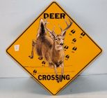 Screen Printed Deer Crossing Sign