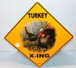 Screen Printed Turkey Crossing Sign