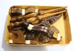 Box of Wood Carvings and Spindles