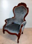 Mahogany Rose Carved Parlor Chair