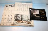 1970 Currier and Ives Calendar, 1970 Giant Jotter Calendar & 1977 Ouachita River Calendar
