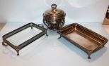 Silverplate Dish, Silverplate Casserole Holder & Silverplate Chafing Dish