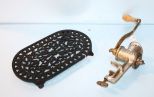 Cast Iron Trivet & Climax Sausage Grinder