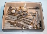 Box of Assorted Silverplate Flatware & Souvenier Spoons