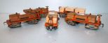 Lot of Five Prewar American Flyer Flat Cars with Lumber