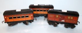 Three American Flyer Lines O Gauge Passenger Cars