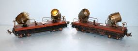 Two Lionel Lines Prewar O Gauge 820 Searchlight Cars