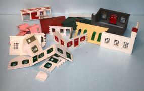 Box Lot of Pieces for Houses for Model Train Set