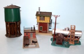 Lot of Four Buildings for Model Train Set