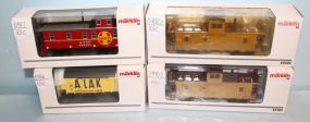 Two Marklin HO Gauge Union Pacific Boxcars, Marklin HO Gauge Johreswagen 2010 Boxcar, Marklin HO Gauge Caboose