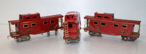 Three American Flyer Cabooses