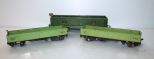 Lot of Three Various Size American Flyer Gondola Cars