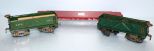 Two American Flyer Hopper Cars & Large Flatcar