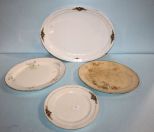 Three Porcelain Platters & Plate