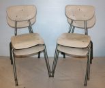 Set of Four Vinyl Child's School Chairs