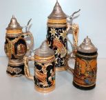 Four German Steins