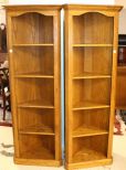 Pair of Contemporary Oak Corner Cabinet