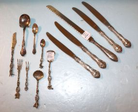 Various Flatware Sterling Lot and Six Small Plated Pieces