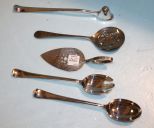 Silverplate Salad Set, Snuffer, Pie Server, and Serving Spoon
