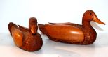 Two Finely Carved David Ritter Ducks with Glass Eyes