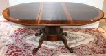 Round Mahogany Cross Banded Chippendale Style Dining Table