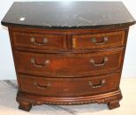 Four Drawer Bowfront Marble Top Chest