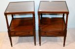 Pair Vintage Kittinger Two Tier Side Tables