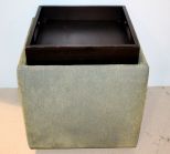 Contemporary Upholstered Ottoman with Tray