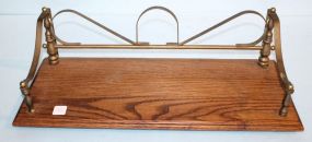 Wood Shelf with Brass Gallery