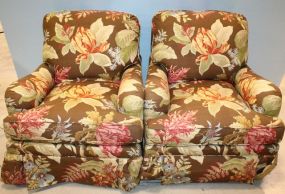 Pair Upholstered Club Chairs