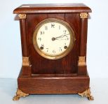 Turn of the Century Oak Mantel Clock