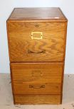 Two Drawer Wood Filing Cabinet on Wheels