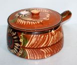 Mexican Pottery Covered Dish with Handle