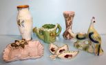 Ceramic Vases, Tray, Figurine & Small Teapot