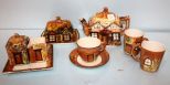 Cottage Ware Teapot, Covered Butter, Creamer/Sugar on Tray, Cup/Saucer & Two Mugs