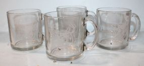 Four Mugs w/ a Deer Head
