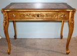 Gold Finished Marble Insert Writing Desk
