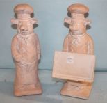Two Ceramic Pig Bookends & Recipe Holder