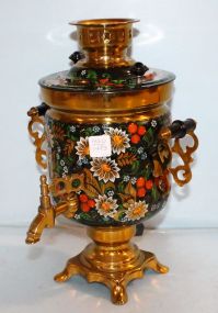 Brass and Painted Russian Samavar