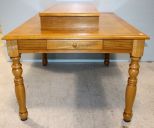 Oak Dining Table with Drawer in Both Ends