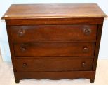 Early Walnut Three Drawer Chest