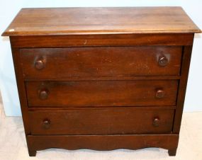 Early Walnut Three Drawer Chest